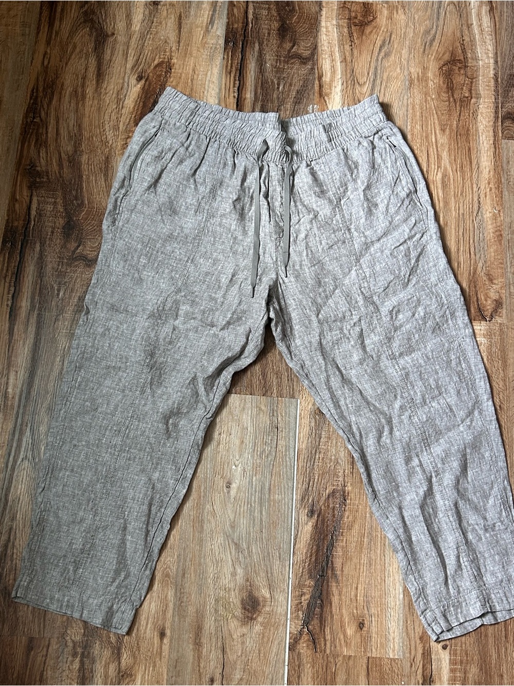 100% linen Athleta drawstring pants